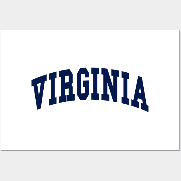 Virginia - jersey college university font text letters football baseball christmas birthday gift letters text basketball softball volleyball hockey love fan player gift for men women kids mothers fathers day dad mom vintage retro city state name Wall Art by Fanboy04